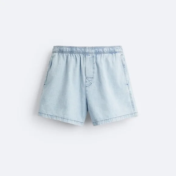 ZARA CROPPED DENIM BERMUDA SHORTS - Picture 6 of 10